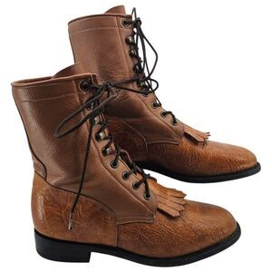 Dan Post Zecuda Mens 8.5B Leather Lace Up Fringe Boot